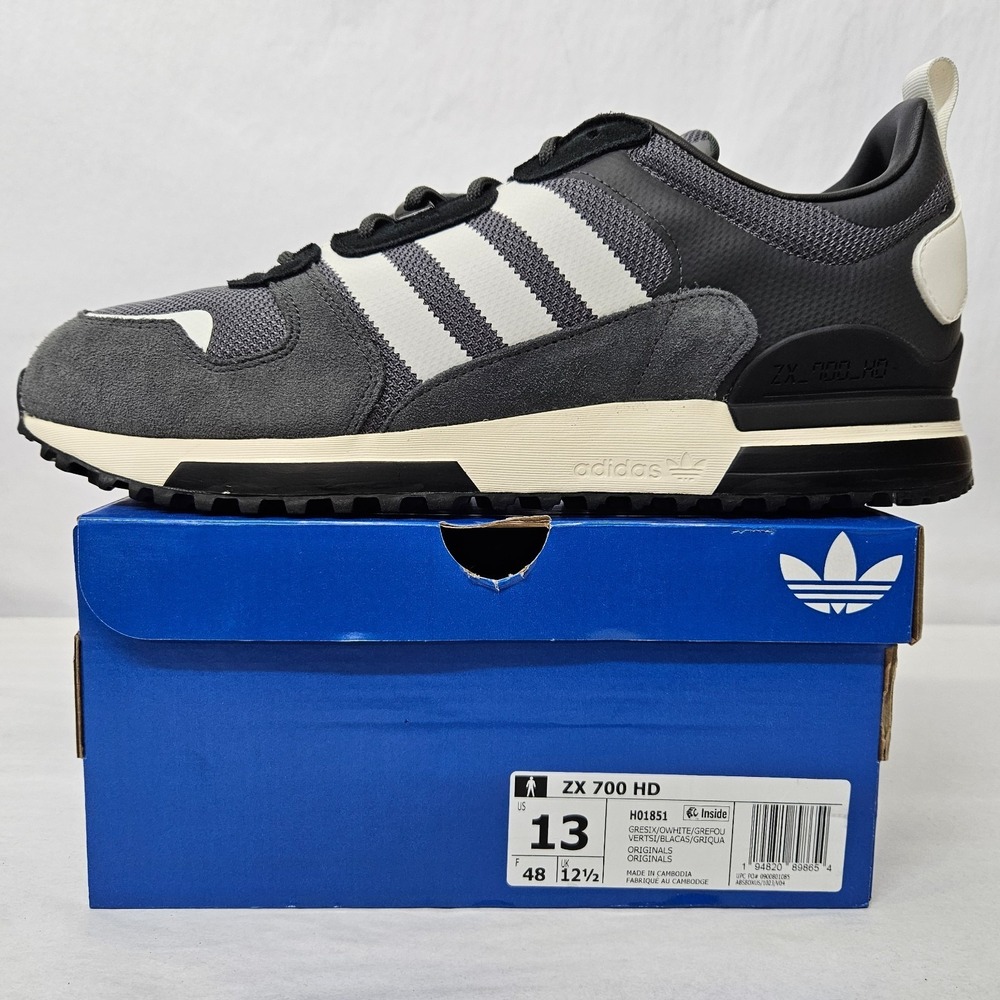 Adidas Originals ZX 700 HD Retro Sneakers H01851 Grey White Men's Size 13